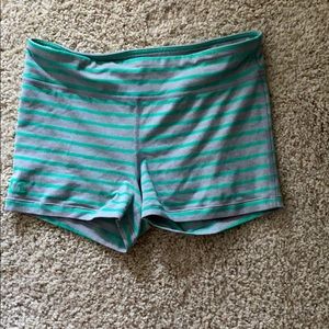 Gray and green striped Under Armour shorts